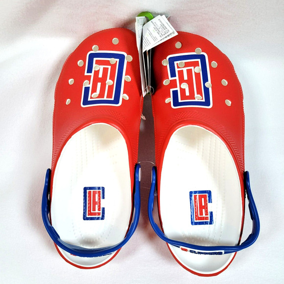 Crocs Mens Classic Clogs Slip On Closed Toe Size 10 Red LA Clippers Athleisure - Picture 1 of 6